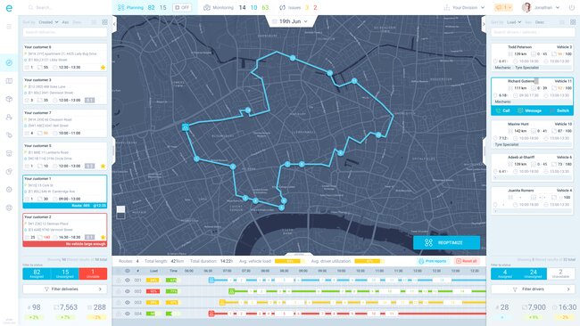 Best last-mile delivery software - eLogii UI