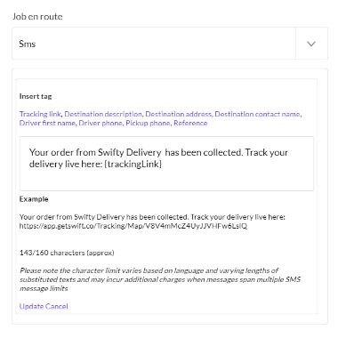 GetSwift – Customer notifications editor