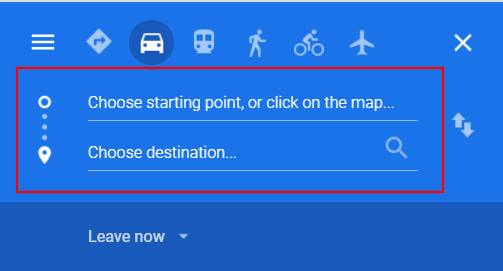 google-maps-route destinations