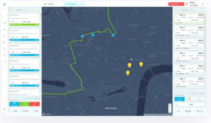 Optimoroute reviews - eLogii UI Live Vehicle Tracking