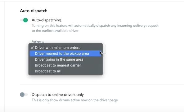 Shipday – Auto dispatch criteria
